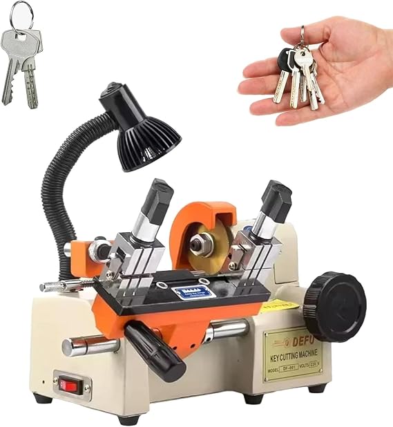 Automatic Key Cutting Machine with LED Light, Precision Duplicator for Locksmith & Home Use