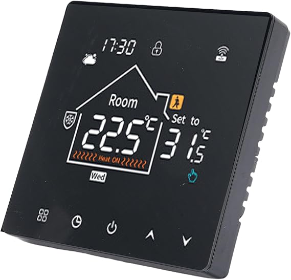 Luocute Smart Thermostat Touch Screen Programmable Temperature Control for Electric Heating Gas Boiler Save Energy, (WiFi, (Voice Control for Yandex Alice, for)