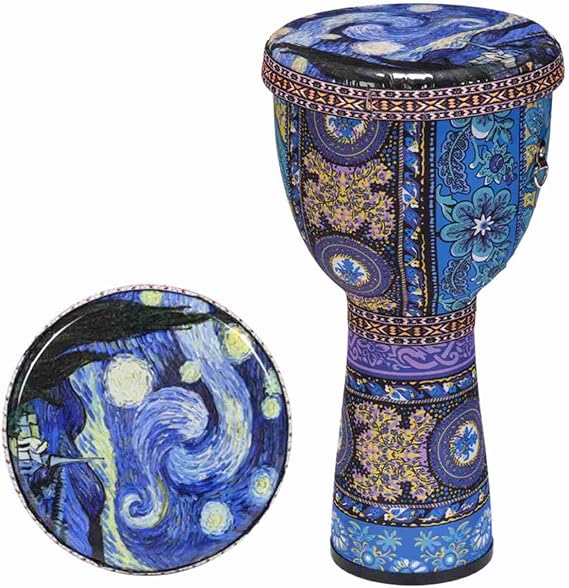 8 Inch Painted Colourful Djembe Drum, PVC Carbon Fiber Ultra Light Children's Drum, Educational Hand Drum (4)