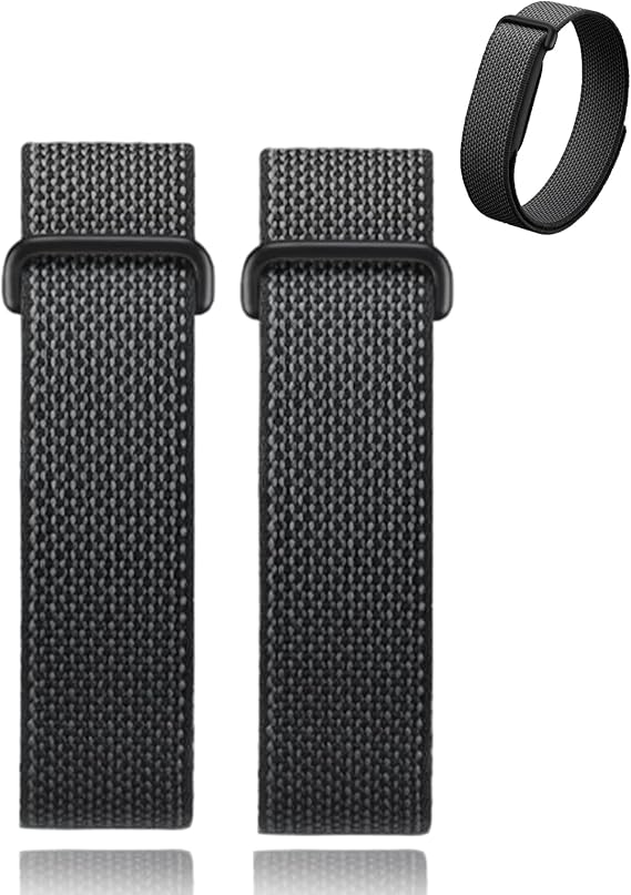 Google Fitbit Air対応ナイロンバンド、ステンレススチールバックル付き通気換用ストラップ、スクリーンレストラッカー用のマイクロ調整可能パフォーマンスループ
