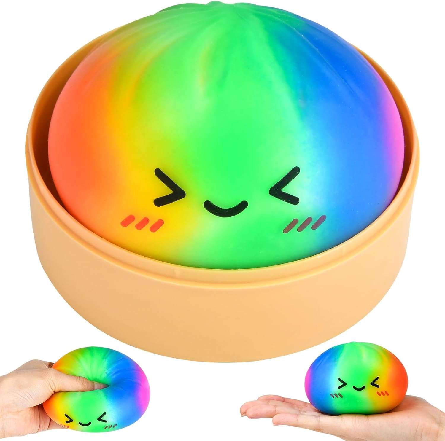 Dumpling Bao Squishy, Squishies Dumpling Toy, Mystery Dumplings Squishy Fidget Toys Stress Relief, Cute Squishies Rainbow Dumplings Stress Balls for Adults Kids Autism