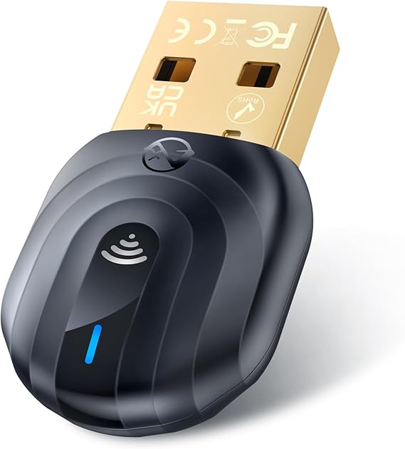ZEXMTE USB Bluetooth Adapter for PC with FPC Antenna Long Distance Bluetooth Dongle Can Be 50 m Stable Signal for Desktop Laptop Windows 11/10 Plug & Play