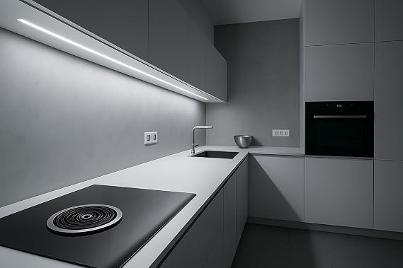 UNİKOM Dekoratif Mutfak Tezgah Altı Led Aydınlatma Armatür - On-Off Tuşlu (6500K beyaz, 100cm) [Enerji Sınıfı A]