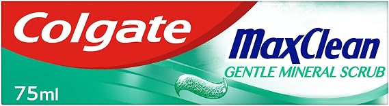 Colgate Max Clean Gentle Mineral Scrub Toothpaste 75ml | SmartFoam Technology penetrates Between Teeth and Around Gums | Contains Mineral scrubbers | Long Lasting Cooling