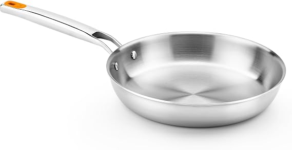 BRA Efficient Inox | Frying Pan, 24 cm, Stainless Steel, Tri-Layer