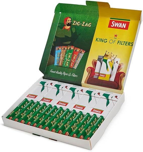 600 Zig Zag Green Regular Rolling Papers & 600 Swan Menthol Extra Slim Tips