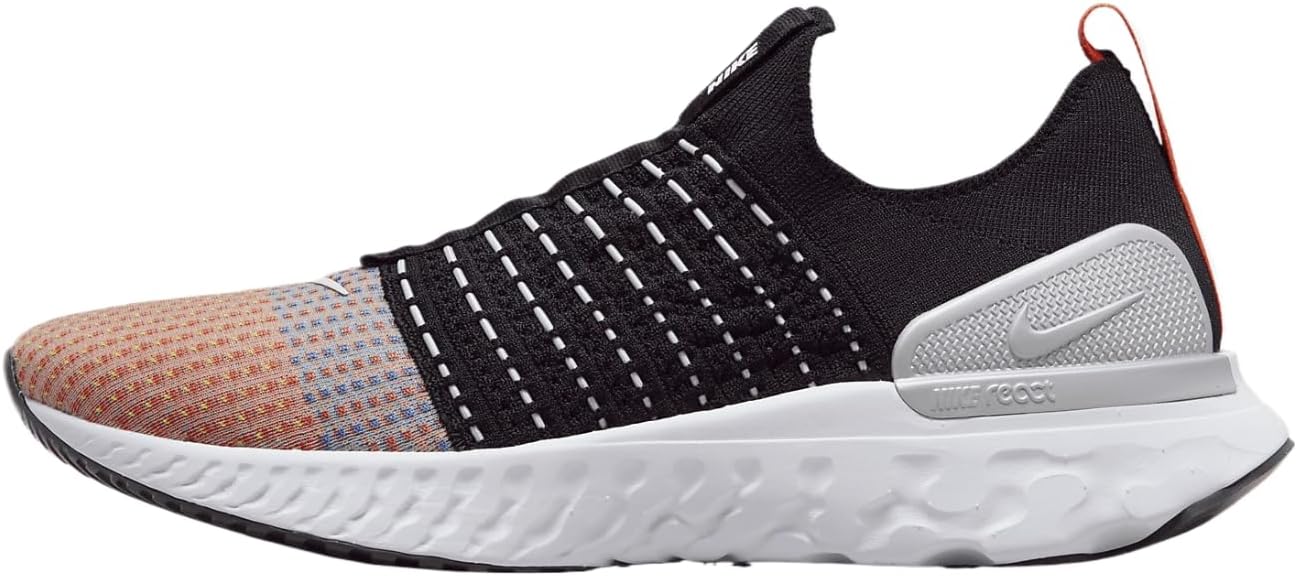 Nike Men's Epic Phantom React FK Sneaker, Black/White/Team Orange, 9 UK