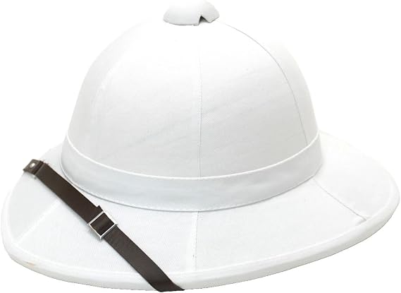 British Army WWI Wolseley Pith Helmet White | Colonial Safari Military Sun Hat | Vintage Style Army Helmet for Reenactment, Costume, Historical Display & Outdoor Safari Wear