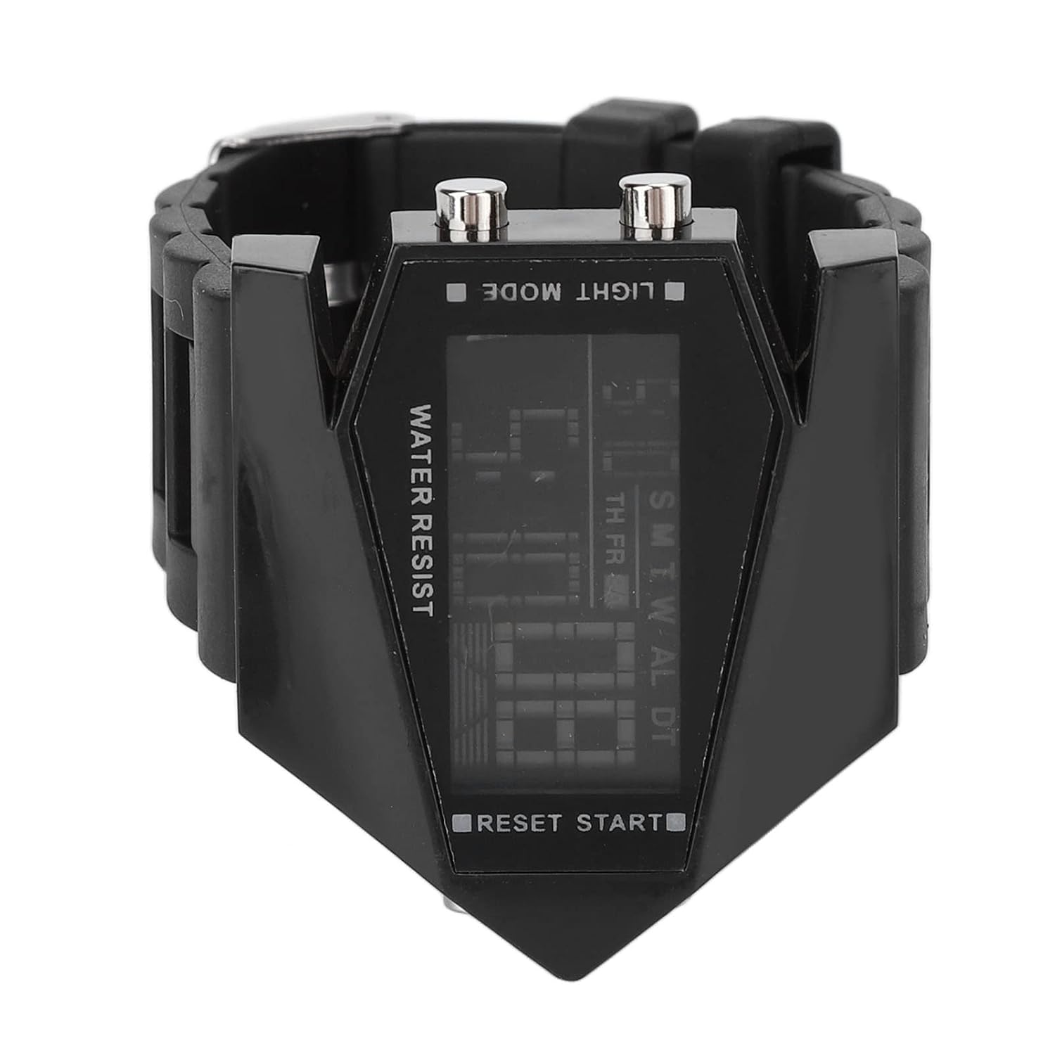 Digitale Sportuhr für Herren LED-Bildschirm Großes Zifferblatt Elektronik Militäruhren für Herren Wasserdichte Hintergrundbeleuchtung Outdoor-Uhr(Schwarz)