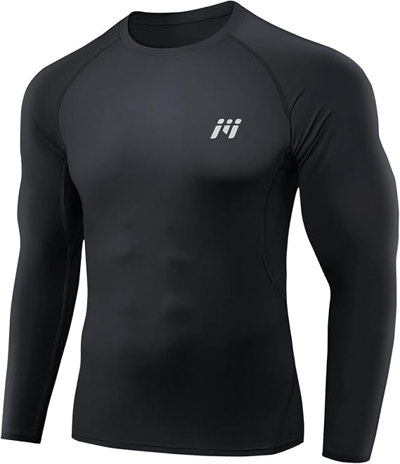 MEETWEE Compression Shirt Men's, Short/Long Sleeve Functional Men's Sports Shirt for Running Jogging Sports Gym