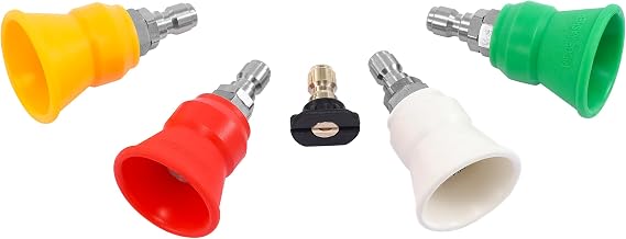 RIDGE WASHER Basınçlı Yıkama Nozulu Koruması, Koruyucu Tutuculu Elektrikli Yıkama Nozulu Uçları, 1/4 "Hızlı Bağlantılı 5 Basınçlı Yıkama İpucu, Orifis 2.5