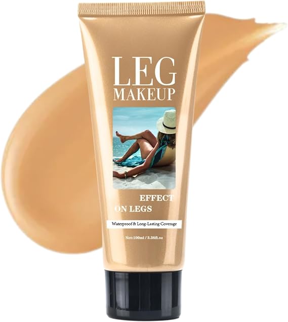Leg Makeup Full Coverage Foundation for Legs, Waterproof Body Concealer for Veins Tattoo Cover Up, Transfer Resistant Leg Foundation Makeup, Lightweight Body Makeup Medium Glow Natural Finish 100ml