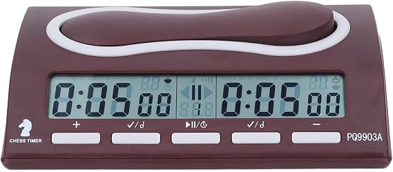 Drfeify Chess Clock Portable Digital Chess Timer Bonus Delay Mode Countdown Digital Chess Clock for Board Games with Alarm