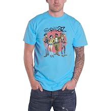 Gorillaz T-Shirt Group Circle Rise Band Logo Nue Official Men's Sapphire Blue