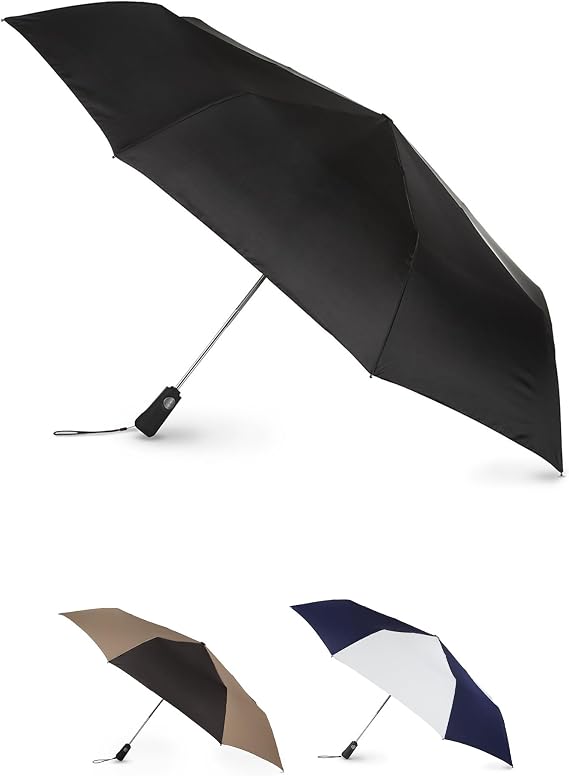 totes Auto Open Close Golf Size Umbrella, Black, One Size