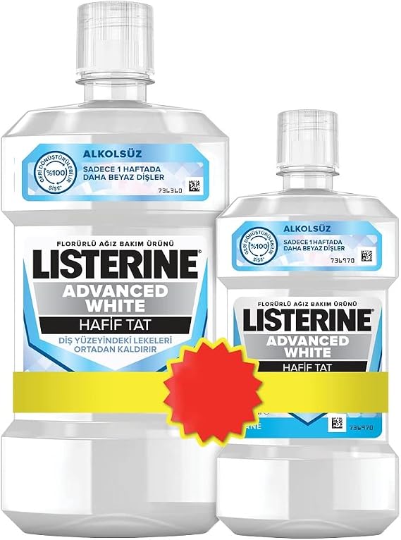 Listerine Advanced White Ağız Bakım Suyu, 500 + 250 ml