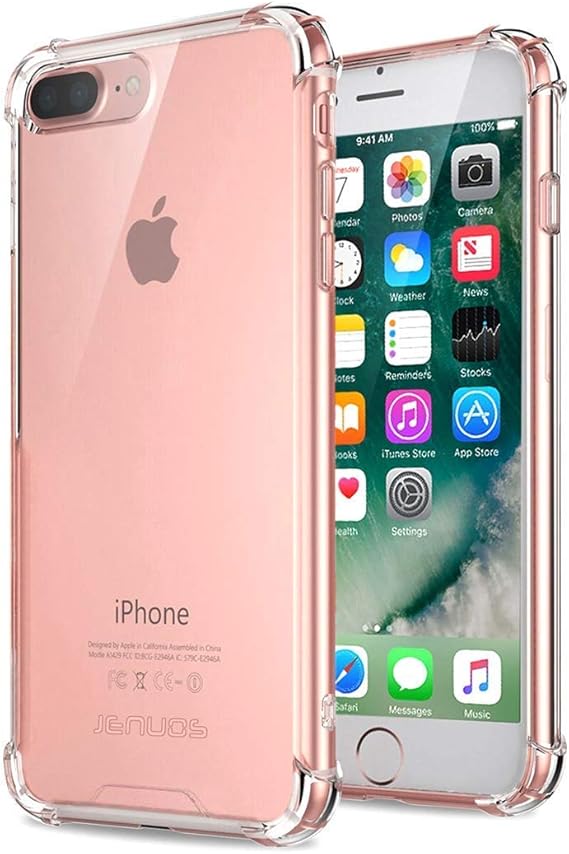 iPhone 7 Plus case, iPhone 8 Plus case, Jenuos Clear Soft TPU Shockproof Bumper Phone Case Cover for Apple iPhone 7 Plus/iPhone 8 Plus Case 5.5" (7P-TPU-CL)