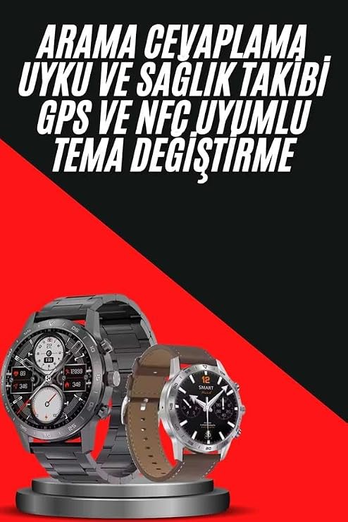 YamanHobi,Erkeklere Özel Akıllı Saat Çelik Kordon Bluetooth Bağlantılı İOS ve Android -
