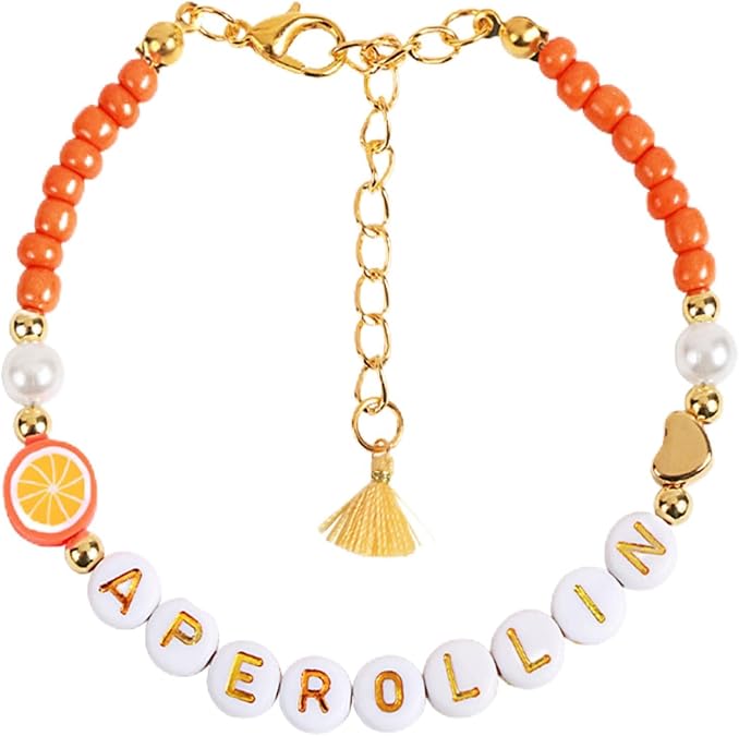 Individualized Beaded Bracelets for Summers Birthdays Resin Alloy Adjustable Wristband Includes Unique Card Adjustable Citrus Junos Beaded Letter Bracelets