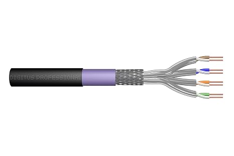 DIGITUS Outdoor Network Cable Cat-7-100m S-FTP Installation Cable - Simplex - Eca LSZH-1-1200 MHz - AWG 23/1 - Black