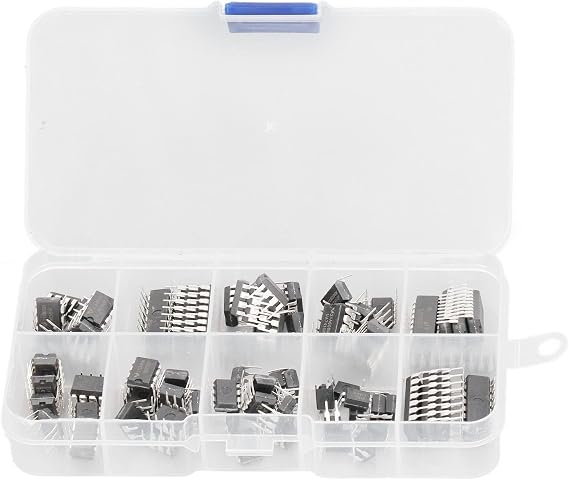 85 Pcs IC Assortment Kit, Integrated Circuit IC Chips Set with 10 Specifications Including NE555 LM324 LM393 for Home Circuit Work and Electronics Projects
