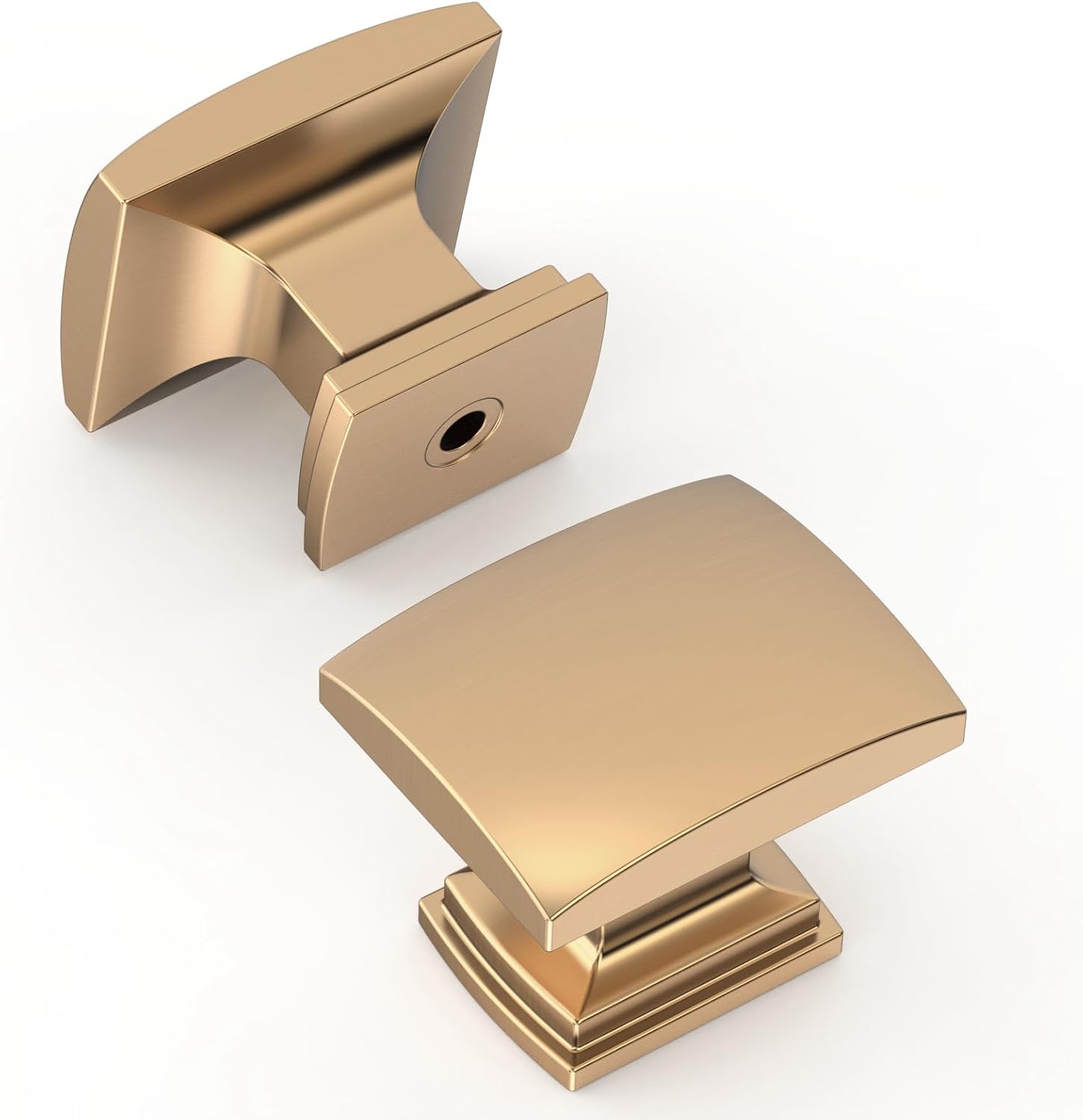 Amerdeco 10 Stück Möbelknöpfe Schrankknöpfe Champagner Bronze Schubladenknöpfe Quadrat Knauf Für Schrank Türknauf Kommodenknöpfe Schrankknöpfe UK0091