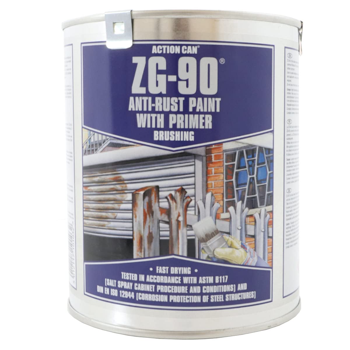 Silver ZG-90 Brush on Zinc galvanising Paint undercoat and top coat in 1 Large 900ml Tub, anti rust galv paint