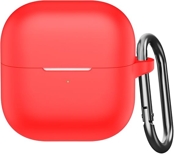 USTIYA Huawei FreeClip 2 ワイヤレスヘッドフォン保護カバー フルボディ ソフトシリコン キーチェーン付き ヘッドホンアクセサリー Funda Carcasa レッド