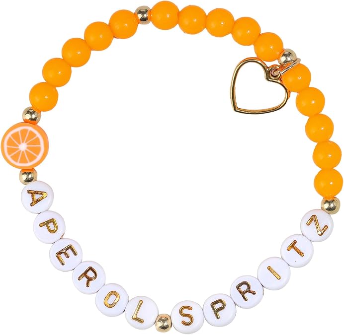 Individualized Beaded Bracelets for Summers Birthdays Resin Alloy Adjustable Wristband Includes Unique Card Adjustable Citrus Junos Beaded Letter Bracelets