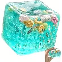 NEEE DOOH Squishy Nice Cube, Ice Cube Fidget Squishy for All Ages Square Stress Balls, Classroom Prizes, Anxiety Relief Stress Cube Gift for Kids Teens Adults (A)