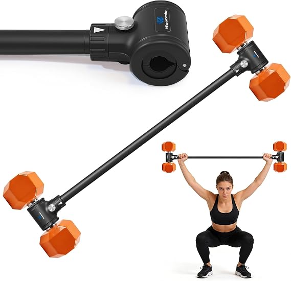 Dumbbell Converter, Transform Dumbbells to Barbell Bar,Adjustable & Up to 176 lb, Anti-Slip Grip & Secure Fit, Dumbbell Barbell Converter Bar Set for Home Gym, Compatible with Most Dumbbells, Strength