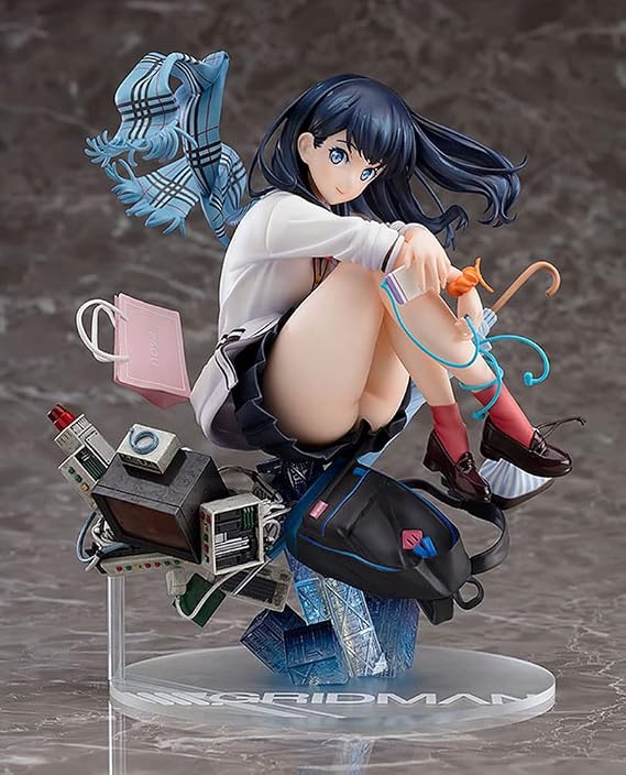 18cm/7.1in Anime Figure 1/7 Takarada Rikka -i Believe In Future- SSSS.GRIDMAN Jk School Uniform Ver. Cute Girl Waifu Figure Cartoon Model Toy Comic Character Collection