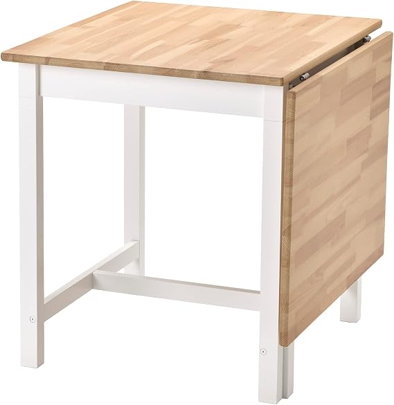 Katlanır mutfak masası, açık kahverengi-beyaz, 2-4 kişilik, katlanabilir, 67/124x75 cm