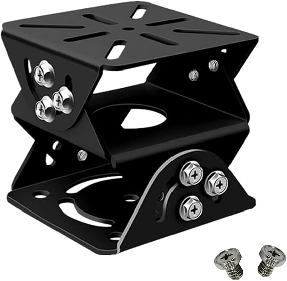 Universal CCTV Security Camera Pole Mounting Mount Bracket Adapter for PTZ Dome Surveillance Camera (3-Axis Black Bracket)