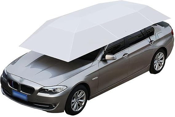 Fully Automatic Car Tent Removable Carport Folding Portable Car Protection Car Umbrella Sun Protection Car Awning Cover with Remote Control,SilverGrey-4.2 * 2.1m