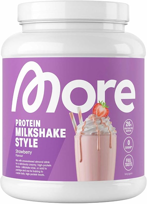 More Protein Milkshake, Strawberry, 600g, 1.32 lbs, 20 Servings