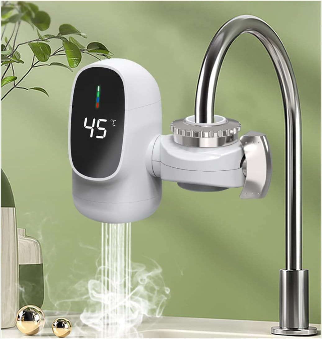 Electric Faucet, Electric Water Heater, Electric Tankless Water Heater, Electric Water Heater, Household Water Heater, 3 Seconds Fast Heat, 3,000 W, High Power LCD Temperature Display, Easy