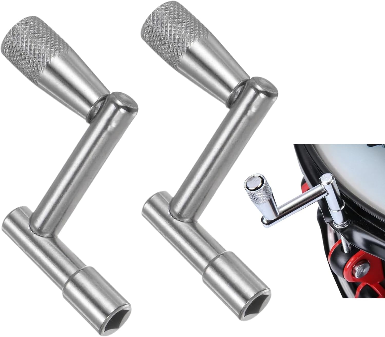 2 PCS Drum Keys,Adjustable Drum Wrench Tool,Drum Key Tool,Stainless Drum Tuner Key,Drum Tuning Wrench,Universal Drum Tuning Key for Acoustic Electronic Drums Snare Drum and Bass Drum