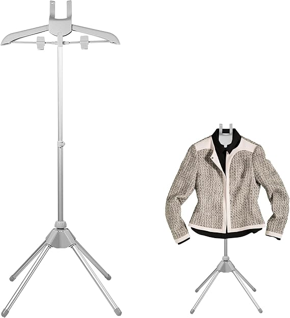 Steamer Stand, Folding Telescopic Clothes Steamer Holder, Height Adjustable Steamer Stand For Clothes,Handheld Garment Steamer Racks Clothes Hanger for Home Steam Ironing Clothes (Grey)