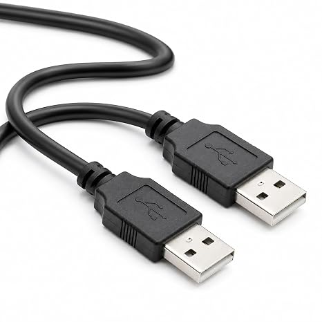 USB A to USB A Cable 1m, USB 2.0 Male to Male Data Transfer Lead, Double Ended USB to USB Cable 480Mbps for Hard Drive, KVM Switch, Docking Station, USB Hub, Camera, DVD, Set Top Box - Black