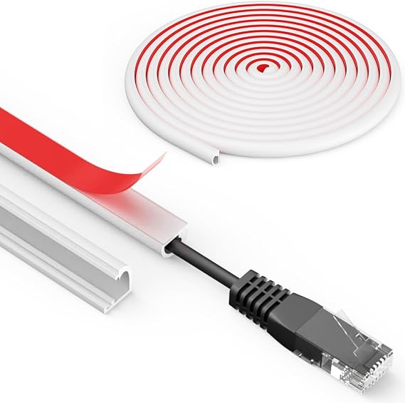 Mini White Cable Trunking, Cable Tidy Hider(3M, D14)