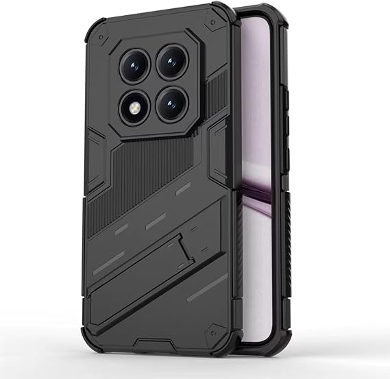 Microcase Xiaomi Redmi Note 15 Pro Plus Matrix Serisi Armor Standlı Perfect Koruma Kılıf - Siyah AL3416