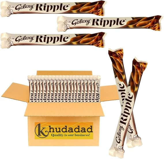 Galaxy Ripple Milk Chocolate Bars Chocolate Multipack, Ideal for Gift, Snacks or Hamper (3x Galaxy Milk Ripple Choc Bars 30g)