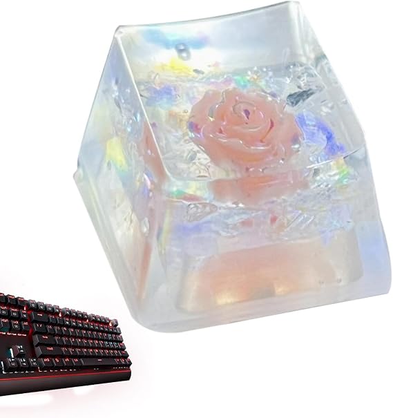 Backlit Resin Keycaps R4 Tab Eternal Flower Shine Through RGB Crafted