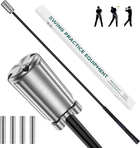 MIKOSI Golf Swing Trainer Aid, Weighted Golf Grip Trainer for Improve Swing Speed and Chipping Hitting, Adjustable Weight System for Golf Speed Training Warmup Aid for Men and Woman