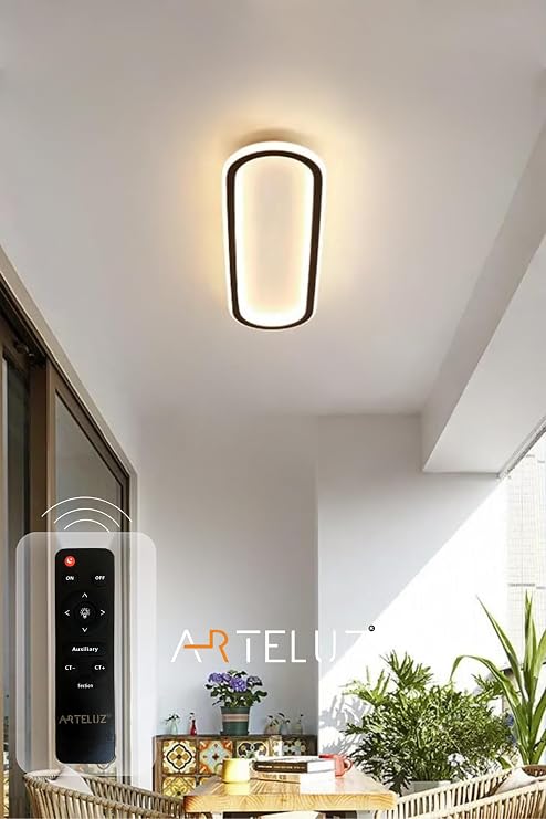 Elips Model Modern Plafonyer Avize 50x16 cm 3 Renk Işıklı Uzaktan Kumandalı Dimmer Özellikli [Enerji Sınıfı A]