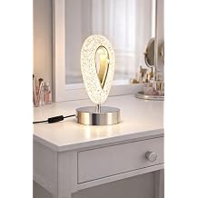 Arel Modern Krom Masa Lambası Enerji Tasarruflu Dekoratif Led Abajur(Gün Işığı) Yatak Odası Çalışma Odası [Enerji Sınıfı A+++]