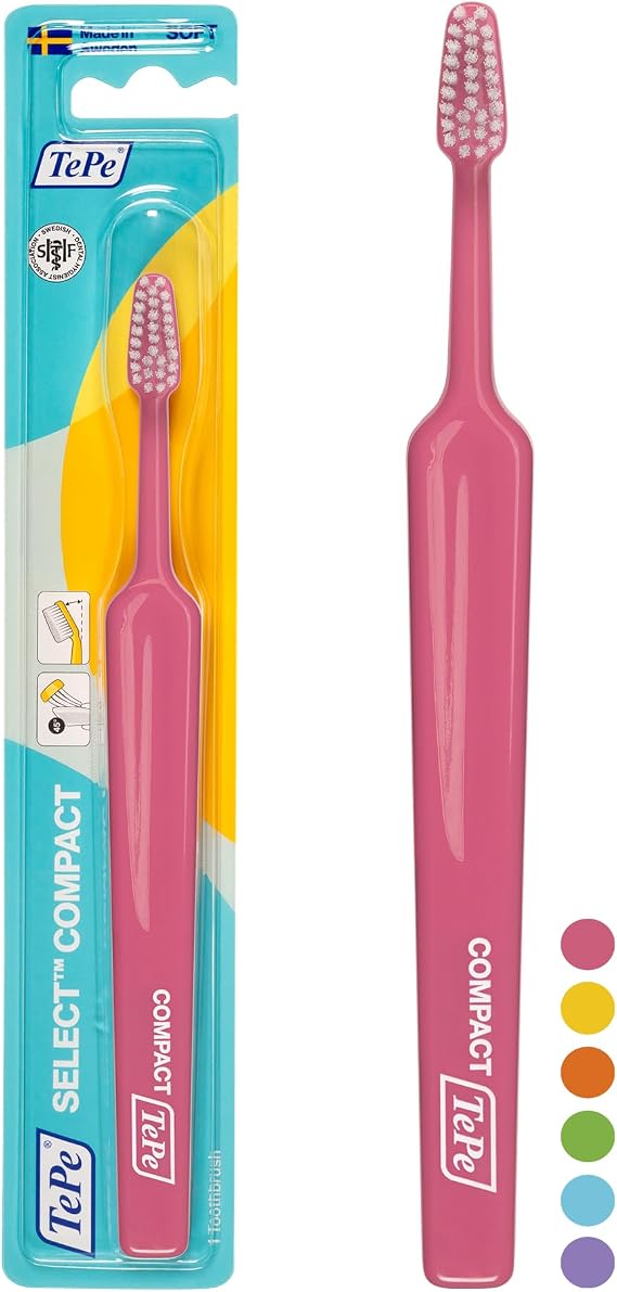 TePe Select Compact Toothbrush, Soft, Assorted Colours, 1pc