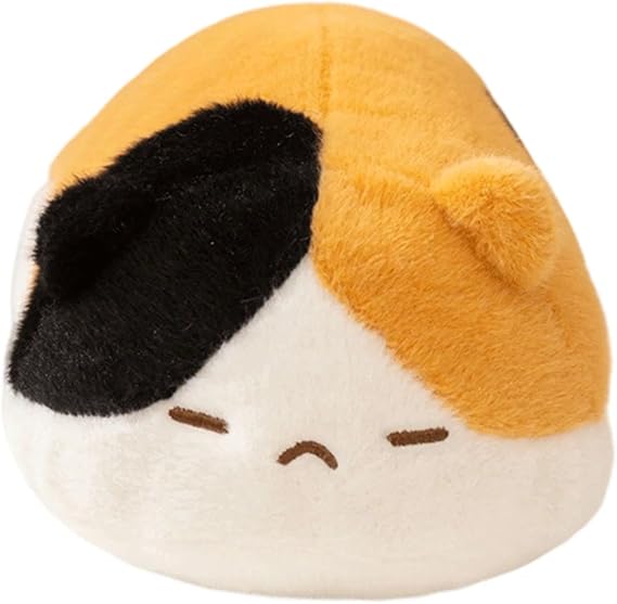 Fat Cat Plush Pillow, Round Cute Kitten Stuffed Animal(Siamese Cat)