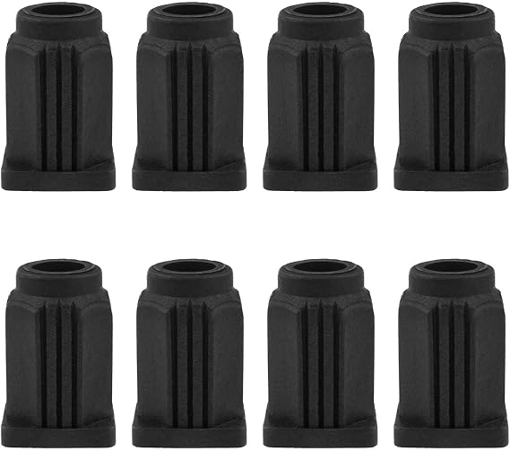 Caster Cover Square Insert Square Caster Sleeve Caster Socket for All Kinds of Universal Wheel Chairs and Tables (25 * 38mm,inner diameter 11mm) 8pcs